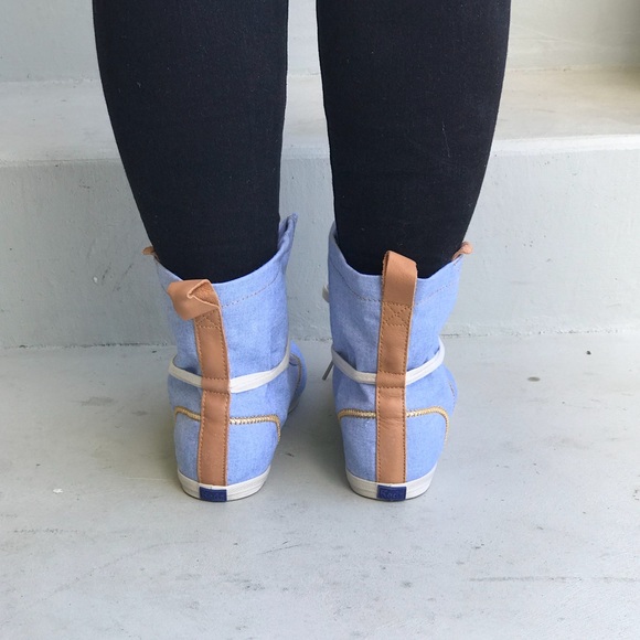 NIB Keds Blue High Top Sneaker Canvas Bootie - Picture 4 of 6